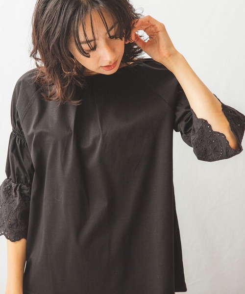 NARACAMICIE(ナラカミーチェ)の「カットワークレース2wayプルオーバー(Tシャツ/カットソー・レディース・ブラック/ブルー・MEDIUM/X-LARGE)」の4枚目の写真