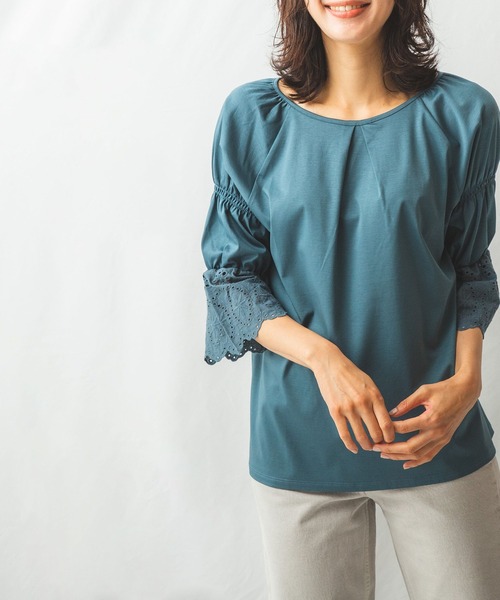 NARACAMICIE(ナラカミーチェ)の「カットワークレース2wayプルオーバー(Tシャツ/カットソー・レディース・ブラック/ブルー・MEDIUM/X-LARGE)」の10枚目の写真