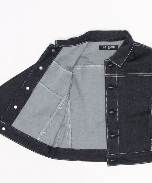 LB CLUB（エルビークラブ）の「ストレッチデニムジャケット（デニムジャケット・キッズ・ネイビー・90/100/110/120/130）」の2枚目の写真
