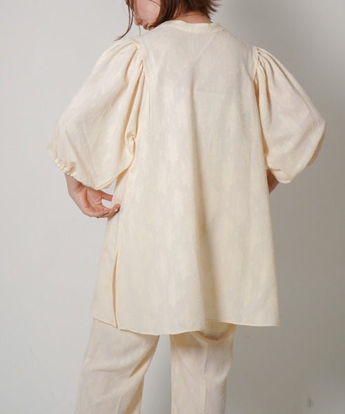 VENCEEXCHANGE（ヴァンスエクスチェンジ）の「ジャカードチュニック（チュニック・レディース・ブルー/ブラック/オフホワイト・M）」の2枚目の写真