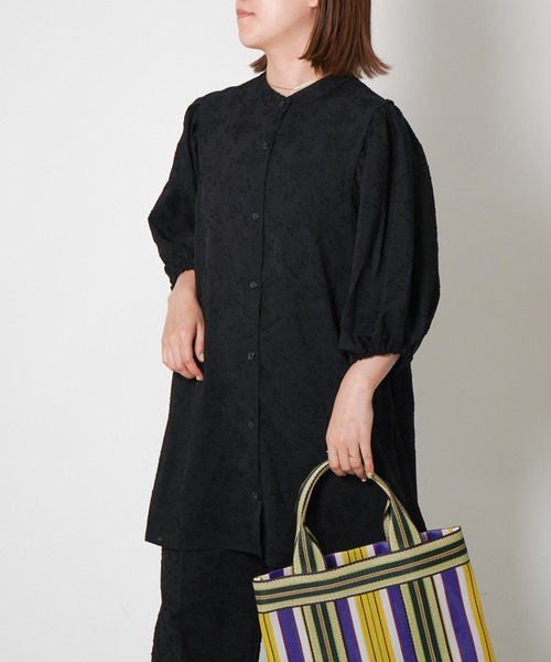 VENCEEXCHANGE（ヴァンスエクスチェンジ）の「ジャカードチュニック（チュニック・レディース・ブルー/ブラック/オフホワイト・M）」の3枚目の写真