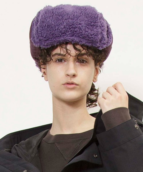 Johnbull（ジョンブル）の「フリースボンバーハット（ハット・メンズ・オリーブ/アイボリー/ヘザーグレー/ブラウン/パープル/ブラック・MEDIUM/SMALL）」の6枚目の写真