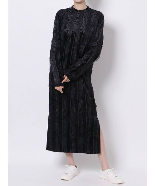 merry jenny（メリージェニー）の「【セットアップ】フリルベロアロングワンピース（ワンピース・レディース・ブラック/ミント/ライトブルー・FREE）」の12枚目の写真