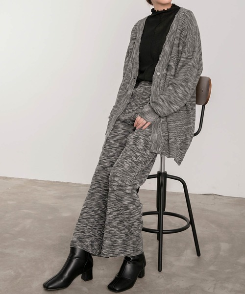 BONLECILL（ボンルシール）の「メランジ Vネックダメージニットカーディガン（カーディガン/ボレロ・レディース・チャコールグレー/レッド/カーキ・FREE）」の10枚目の写真