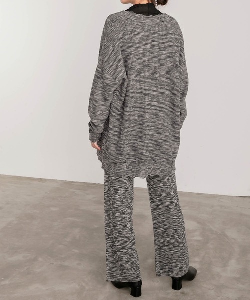 BONLECILL（ボンルシール）の「メランジ Vネックダメージニットカーディガン（カーディガン/ボレロ・レディース・チャコールグレー/レッド/カーキ・FREE）」の11枚目の写真