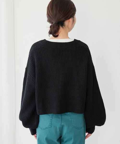 vis-`a-vis（ビサビ）の「【WEB限定】着回し力抜群ショート丈ボリュームスリーブカーディガン（カーディガン/ボレロ・レディース・ブラック/ベージュ/ピンク系その他2・FREE）」の21枚目の写真