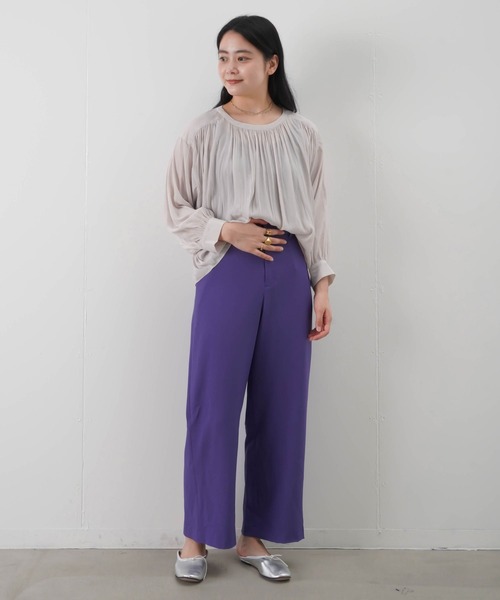 malla（マーラ）の「malla マーラ 割繊2wayギャザーブラウス（シャツ/ブラウス・レディース・アイボリー/ブラック/オレンジ・FREE）」の9枚目の写真