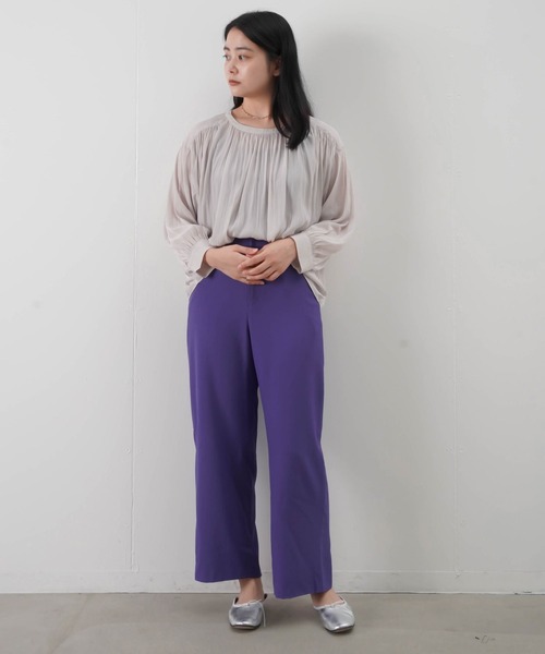 malla（マーラ）の「malla マーラ 割繊2wayギャザーブラウス（シャツ/ブラウス・レディース・アイボリー/ブラック/オレンジ・FREE）」の6枚目の写真