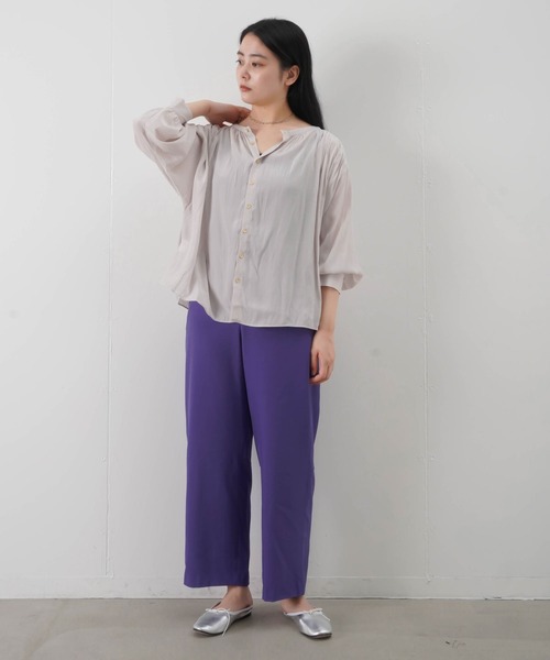 malla（マーラ）の「malla マーラ 割繊2wayギャザーブラウス（シャツ/ブラウス・レディース・アイボリー/ブラック/オレンジ・FREE）」の21枚目の写真