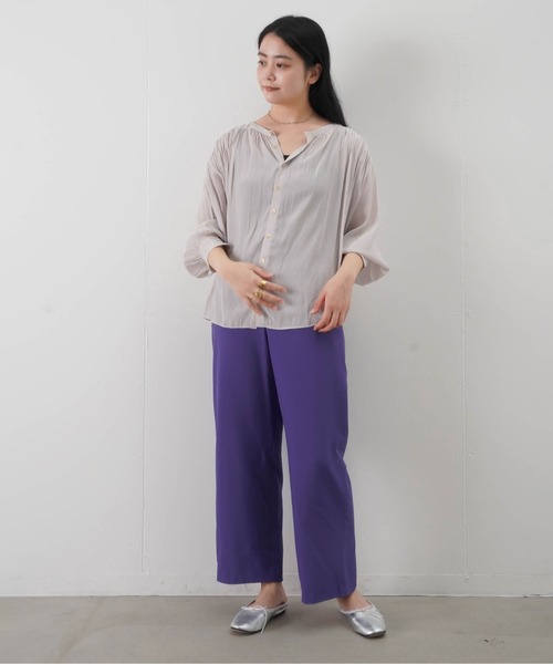 malla（マーラ）の「malla マーラ 割繊2wayギャザーブラウス（シャツ/ブラウス・レディース・アイボリー/ブラック/オレンジ・FREE）」の12枚目の写真