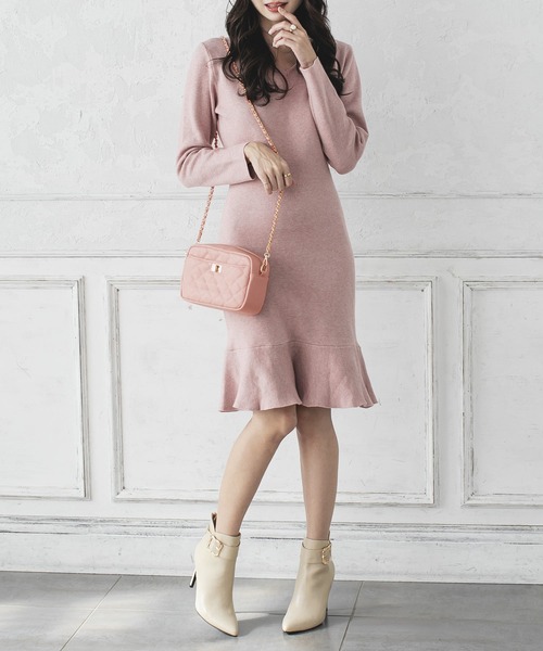 Julia Boutique（ジュリアブティック）の「キルティングスクエアチェーンショルダーバッグ/21600（ショルダーバッグ・レディース・オフホワイト/ブラック/ピンク・ONE）」の12枚目の写真