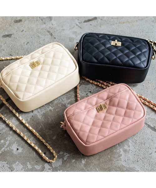 Julia Boutique（ジュリアブティック）の「キルティングスクエアチェーンショルダーバッグ/21600（ショルダーバッグ・レディース・オフホワイト/ブラック/ピンク・ONE）」の21枚目の写真