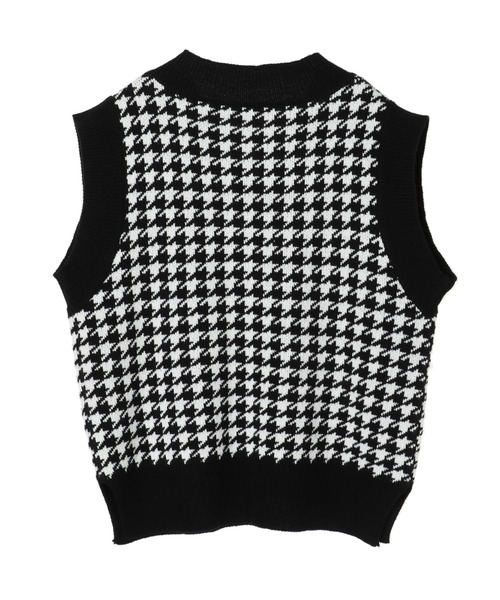 DURAS（デュラス）の「千鳥柄ニットベスト（ベスト・レディース・ホワイト/ブラック・FREE）」の4枚目の写真
