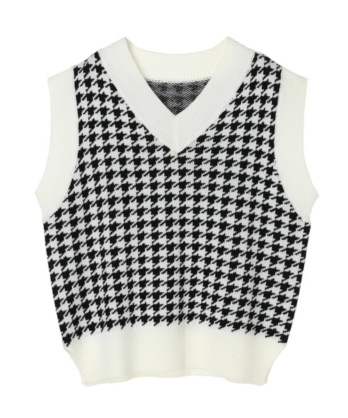 DURAS（デュラス）の「千鳥柄ニットベスト（ベスト・レディース・ホワイト/ブラック・FREE）」の15枚目の写真