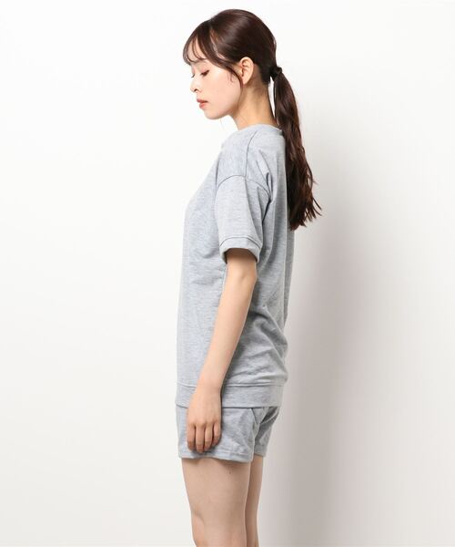 おしゃれスタ（オシャレスタ）の「ショートパンツ+トップス2点セットのルームウェア（その他ルームウェア・レディース・ホワイト/ブラック/グレー・M/L/XL）」の13枚目の写真