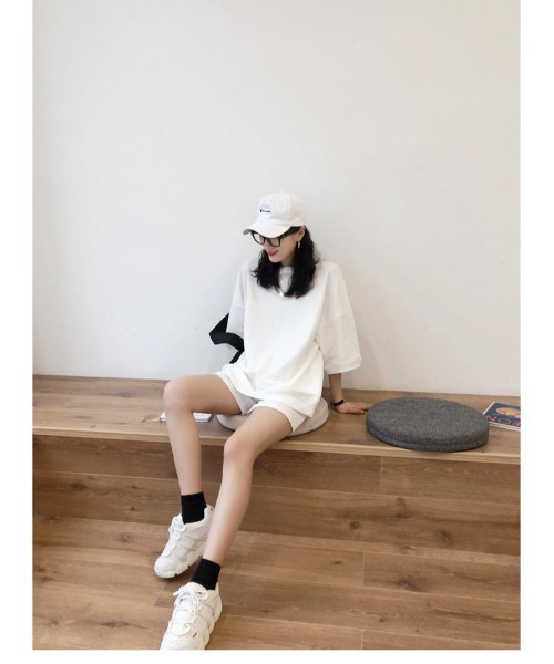 おしゃれスタ（オシャレスタ）の「ショートパンツ+トップス2点セットのルームウェア（その他ルームウェア・レディース・ホワイト/ブラック/グレー・M/L/XL）」の14枚目の写真