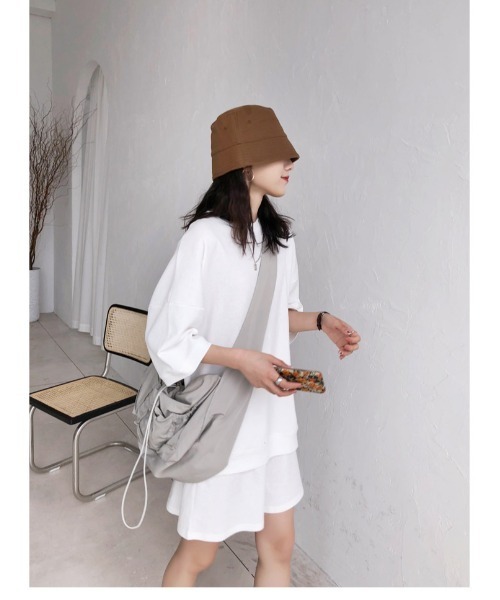 おしゃれスタ（オシャレスタ）の「ショートパンツ+トップス2点セットのルームウェア（その他ルームウェア・レディース・ホワイト/ブラック/グレー・M/L/XL）」の11枚目の写真