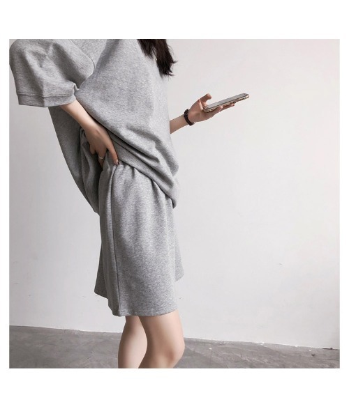おしゃれスタ（オシャレスタ）の「ショートパンツ+トップス2点セットのルームウェア（その他ルームウェア・レディース・ホワイト/ブラック/グレー・M/L/XL）」の12枚目の写真