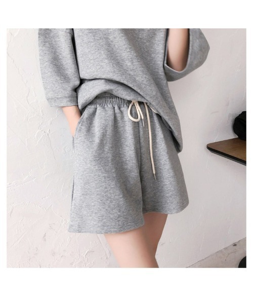 おしゃれスタ（オシャレスタ）の「ショートパンツ+トップス2点セットのルームウェア（その他ルームウェア・レディース・ホワイト/ブラック/グレー・M/L/XL）」の19枚目の写真