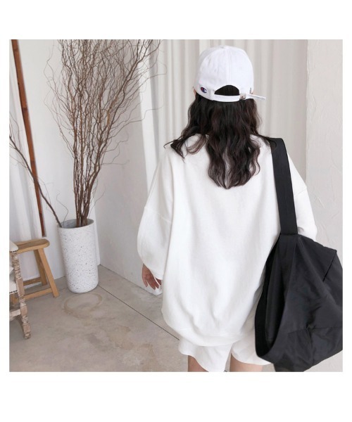 おしゃれスタ（オシャレスタ）の「ショートパンツ+トップス2点セットのルームウェア（その他ルームウェア・レディース・ホワイト/ブラック/グレー・M/L/XL）」の17枚目の写真