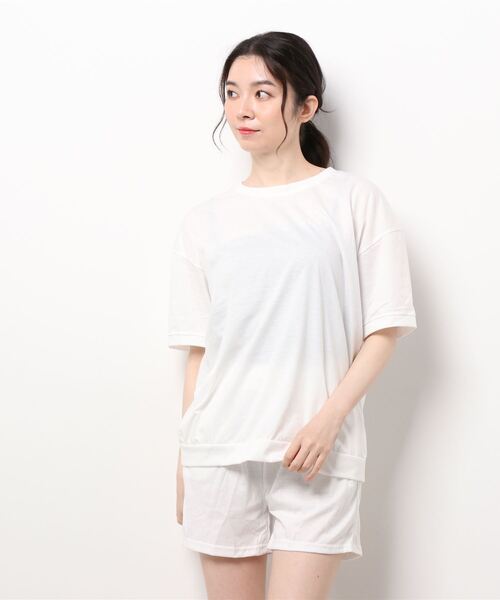 おしゃれスタ（オシャレスタ）の「ショートパンツ+トップス2点セットのルームウェア（その他ルームウェア・レディース・ホワイト/ブラック/グレー・M/L/XL）」の16枚目の写真