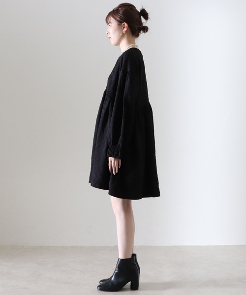 Cheek（チーク）の「花柄膨れジャガードフレアブラウス（チュニック・レディース・アイボリー/ブラック/ブラウン・MEDIUM）」の20枚目の写真