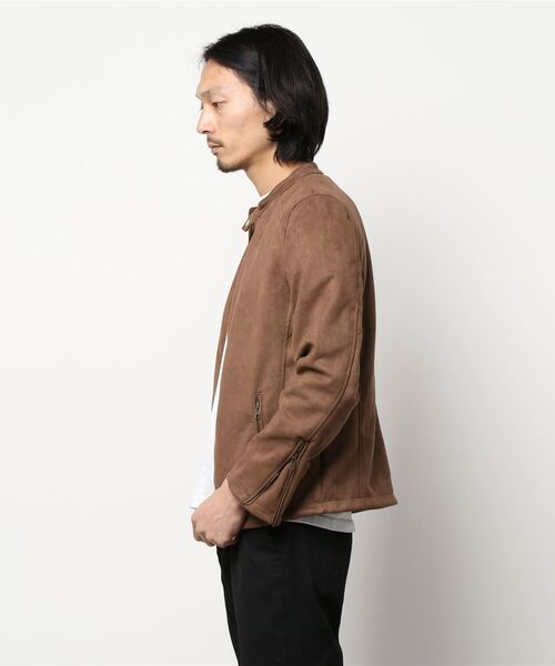 STYLEBLOCK(スタイルブロック)の「ポンチスウェードシングルライダースジャケット(ライダースジャケット・メンズ・キャメル/ブラック・M/L/LL)」の3枚目の写真