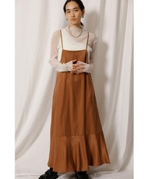 裾フレアバックリボンキャミワンピース