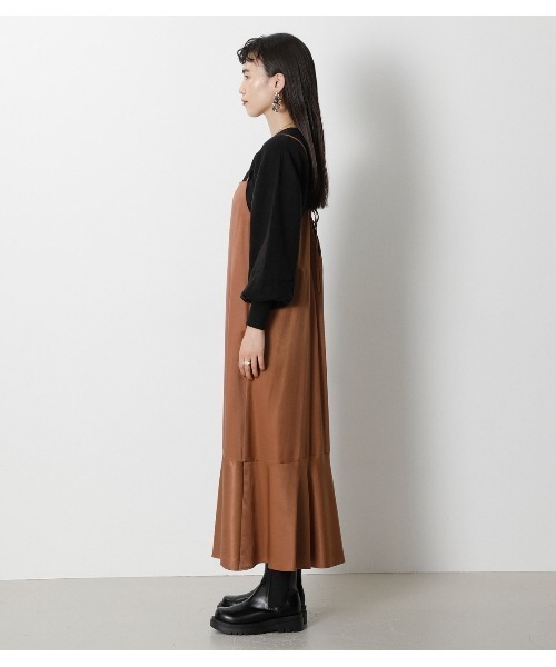 crie conforto（クリーコンフォルト）の「裾フレアバックリボンキャミワンピース（ワンピース・レディース・ライトブルー/ブラウン/ライトカーキ・SMALL/MEDIUM）」の22枚目の写真