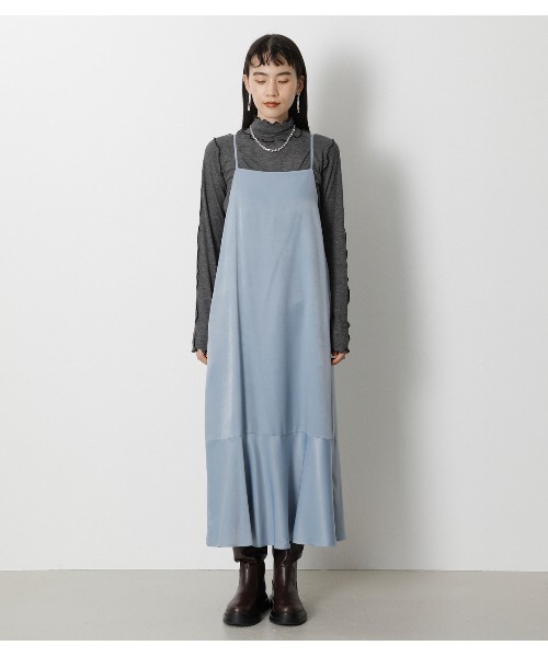 crie conforto（クリーコンフォルト）の「裾フレアバックリボンキャミワンピース（ワンピース・レディース・ライトブルー/ブラウン/ライトカーキ・SMALL/MEDIUM）」の8枚目の写真