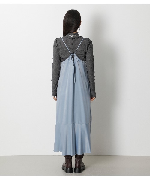 crie conforto（クリーコンフォルト）の「裾フレアバックリボンキャミワンピース（ワンピース・レディース・ライトブルー/ブラウン/ライトカーキ・SMALL/MEDIUM）」の11枚目の写真