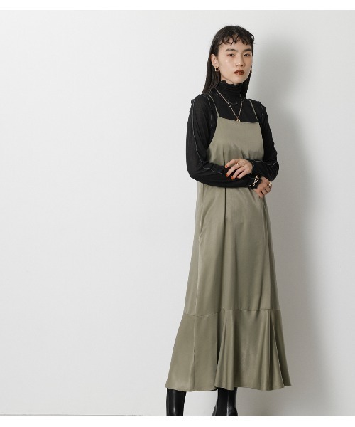 crie conforto（クリーコンフォルト）の「裾フレアバックリボンキャミワンピース（ワンピース・レディース・ライトブルー/ブラウン/ライトカーキ・SMALL/MEDIUM）」の15枚目の写真