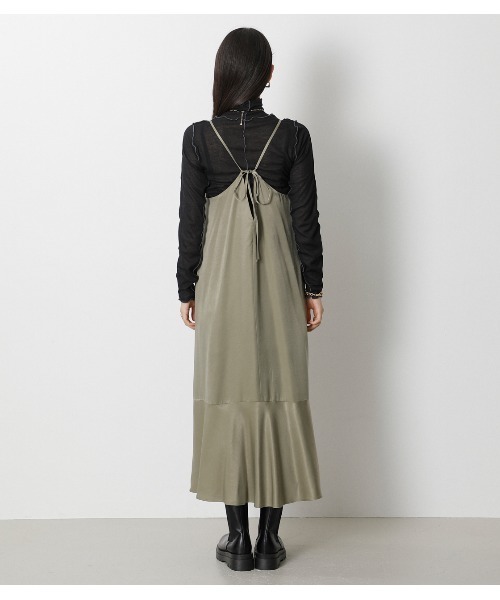 crie conforto（クリーコンフォルト）の「裾フレアバックリボンキャミワンピース（ワンピース・レディース・ライトブルー/ブラウン/ライトカーキ・SMALL/MEDIUM）」の12枚目の写真