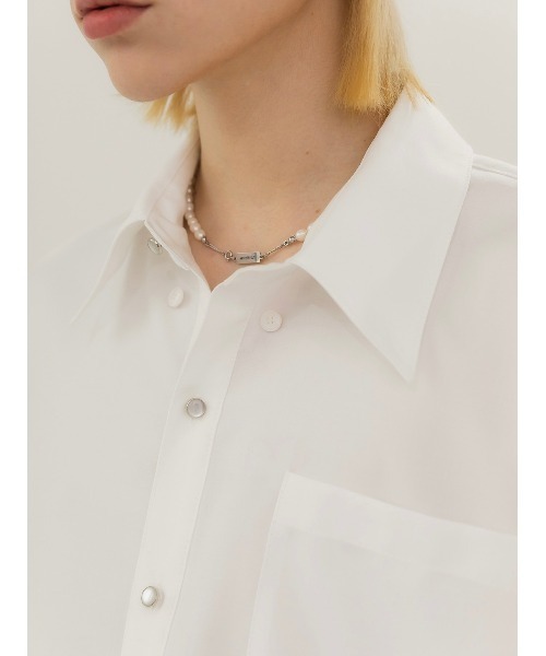 ANOTHERYOUTH(アナザーユース)の「【ANOTHERYOUTH/アナザーユース】back slit shirts/バックスリットシャツ(シャツ/ブラウス・メンズ・ホワイト/スカイブルー・ONE SIZE)」の13枚目の写真