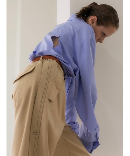 ANOTHERYOUTH(アナザーユース)の「【ANOTHERYOUTH/アナザーユース】back slit shirts/バックスリットシャツ(シャツ/ブラウス・メンズ・ホワイト/スカイブルー・ONE SIZE)」の10枚目の写真