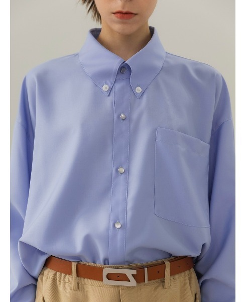 ANOTHERYOUTH(アナザーユース)の「【ANOTHERYOUTH/アナザーユース】back slit shirts/バックスリットシャツ(シャツ/ブラウス・メンズ・ホワイト/スカイブルー・ONE SIZE)」の8枚目の写真