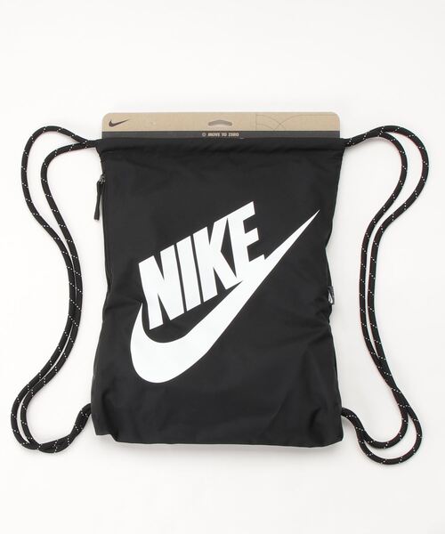 NIKE(ナイキ)の「NIKE/ナイキ バック ヘリテージ ドローコードバッグ ナップサック 13L DC4245-010(バックパック/リュック・メンズ・ブラック×ブラック・FREE)」の11枚目の写真
