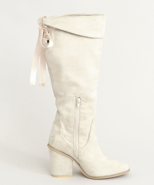 TITTY&CO.（ティティーアンドコー）の「バックリボンロングブーツ（ブーツ・レディース・ブラック/ブラウン/オフホワイト・SMALL/MEDIUM/LARGE）」の11枚目の写真