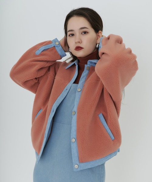 TINA：JOJUN（ティーナジョジュン）の「デニム×ボアジャケット TINA