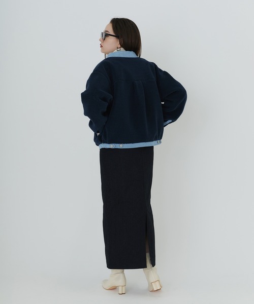 TINA:JOJUN(ティーナジョジュン)の「デニム×ボアジャケット TINA:JOJUN(ブルゾン・レディース・ネイビー/サーモンピンク・M)」の21枚目の写真