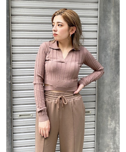 ENVYM（アンビー）の「ポロネックリブＫｎｉｔ（その他トップス・レディース・ホワイト/ブラック/Moca・FREE）」の6枚目の写真