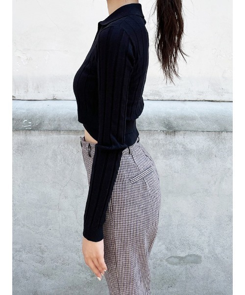 ENVYM（アンビー）の「ポロネックリブＫｎｉｔ（その他トップス・レディース・ホワイト/ブラック/Moca・FREE）」の14枚目の写真