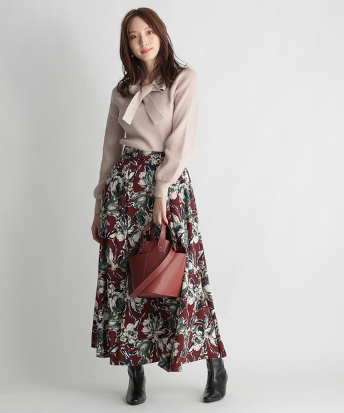 Andemiu(アンデミュウ)の「【吸湿発熱機能付き】リブボウタイ2WAYニット239202(ニット/セーター・レディース・ブラック/ブルー/ベージュ・FREE)」の8枚目の写真