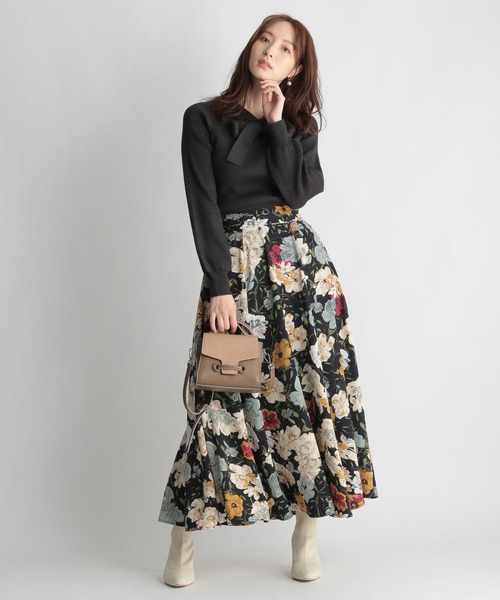 Andemiu(アンデミュウ)の「【吸湿発熱機能付き】リブボウタイ2WAYニット239202(ニット/セーター・レディース・ブラック/ブルー/ベージュ・FREE)」の13枚目の写真