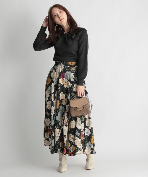 Andemiu(アンデミュウ)の「【吸湿発熱機能付き】リブボウタイ2WAYニット239202(ニット/セーター・レディース・ブラック/ブルー/ベージュ・FREE)」の14枚目の写真