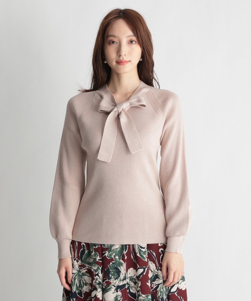 Andemiu(アンデミュウ)の「【吸湿発熱機能付き】リブボウタイ2WAYニット239202(ニット/セーター・レディース・ブラック/ブルー/ベージュ・FREE)」の15枚目の写真