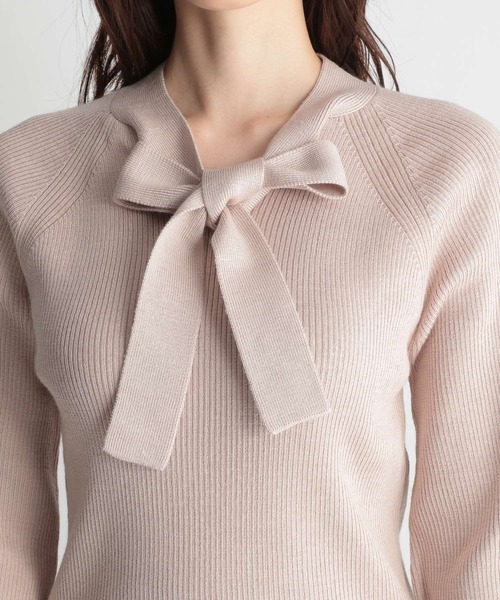 Andemiu(アンデミュウ)の「【吸湿発熱機能付き】リブボウタイ2WAYニット239202(ニット/セーター・レディース・ブラック/ブルー/ベージュ・FREE)」の19枚目の写真