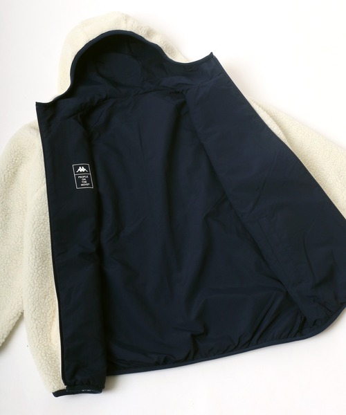 Kappa(カッパ)の「Kappa/カッパ ビッグシルエット リバーシブル シープボアフリース フードブルゾン/ジップアップパーカー(ブルゾン・メンズ・チャコールグレー/オフホワイト/アイボリー・M/L/XL)」の9枚目の写真