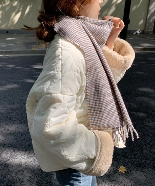 a lot of love（ア ロット オブ ラブ）の「リバーシブルボアキルティングブルゾン（ブルゾン・レディース・ベージュ/オフホワイト/ダークグレー・FREE）」の10枚目の写真