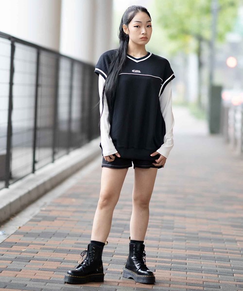 X-girl（エックスガール）の「WORK SHORT PANTS（その他パンツ・レディース・ホワイト/ブラック/グリーン・S/M）」の9枚目の写真